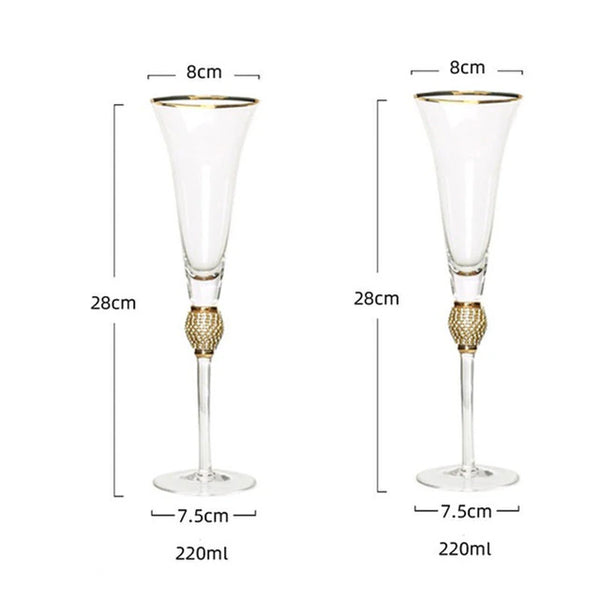 Gold Diamond Studded Glasses