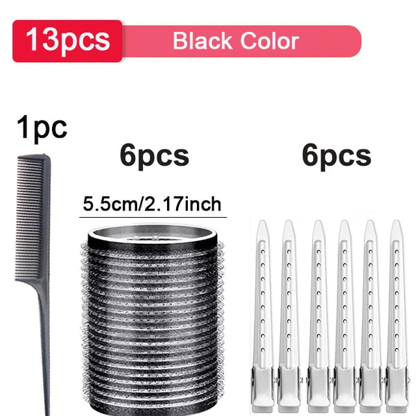 13pcs/set Hook and Loop Self Grip Hair Rollers for SUPER Curls