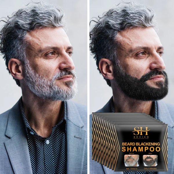 5 Minutes Beard Hair Dye Shampoo - 5 Packets/Set