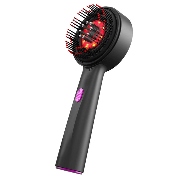 Electric Vibration Massage Comb with Red Light Therapy and Oil Applicator for Hair Care