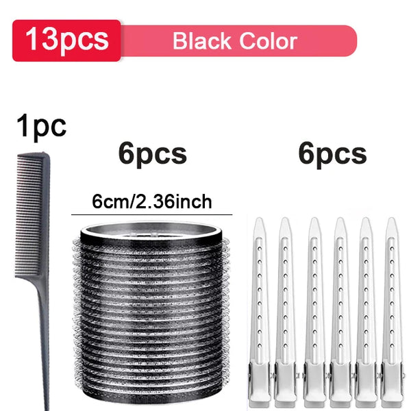 13pcs/set Hook and Loop Self Grip Hair Rollers for SUPER Curls