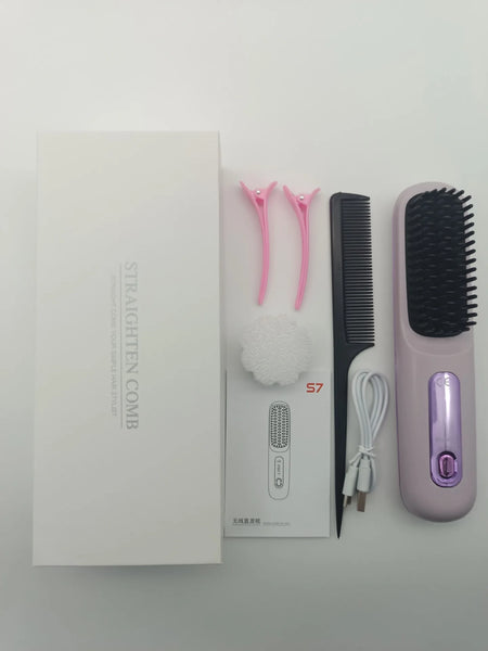 USB Charging Portable Hair Straightener Brush