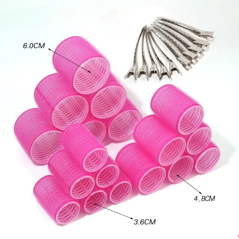 28pcs/Set Pink Hair Rollers