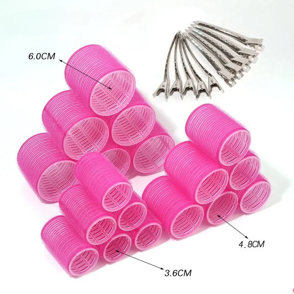 28pcs/Set Pink Hair Rollers