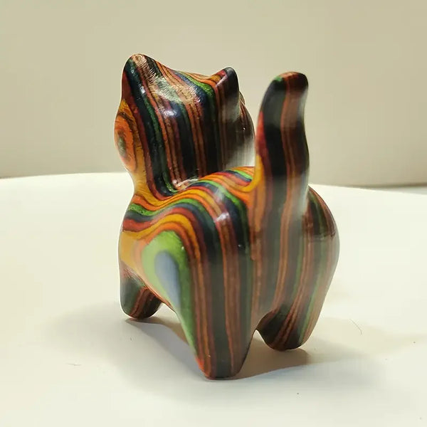 Painted Mini Wooden Kitten
