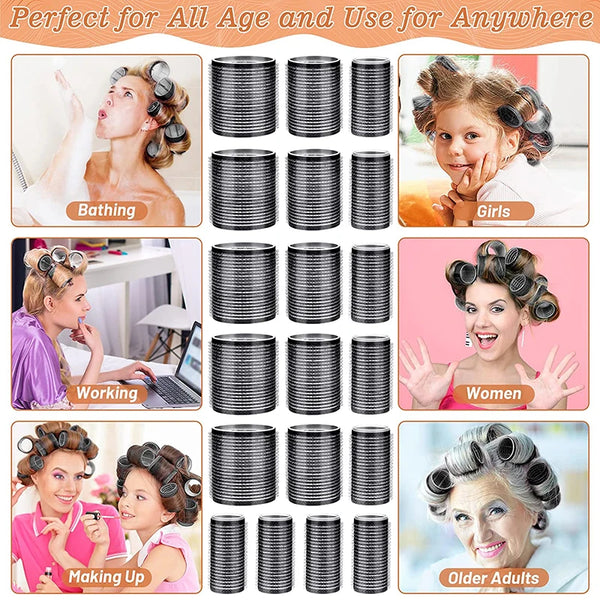 13pcs/set Hook and Loop Self Grip Hair Rollers for SUPER Curls