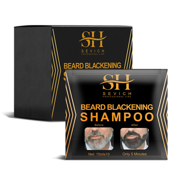 5 Minutes Beard Hair Dye Shampoo - 5 Packets/Set