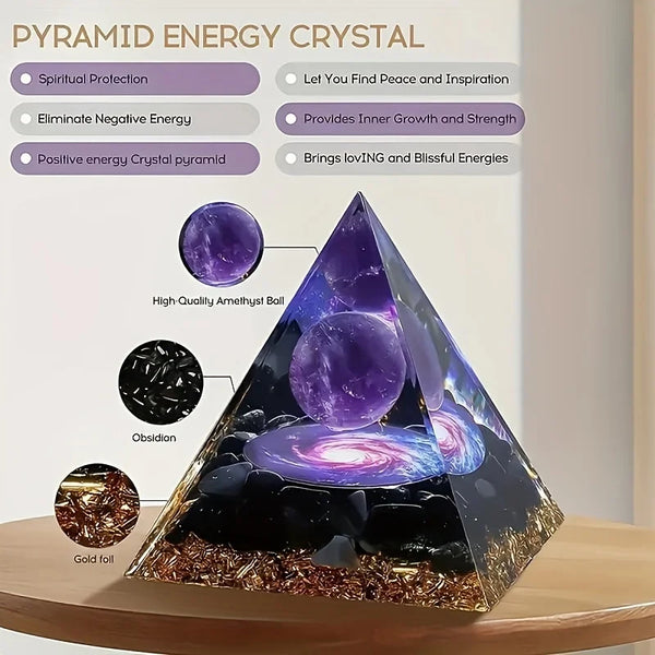 Amethyst Crystal Ball Pyramid