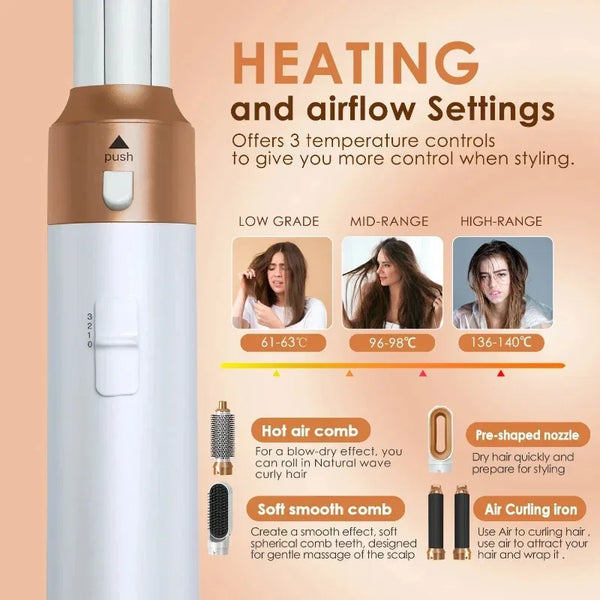 5 in 1 Professional Hair Dryer/Curler/Blower