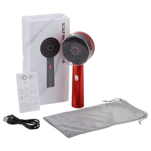 Electric Vibration Massage Comb with Red Light Therapy and Oil Applicator for Hair Care