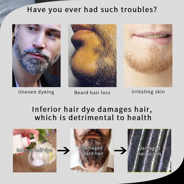 5 Minutes Beard Hair Dye Shampoo - 5 Packets/Set