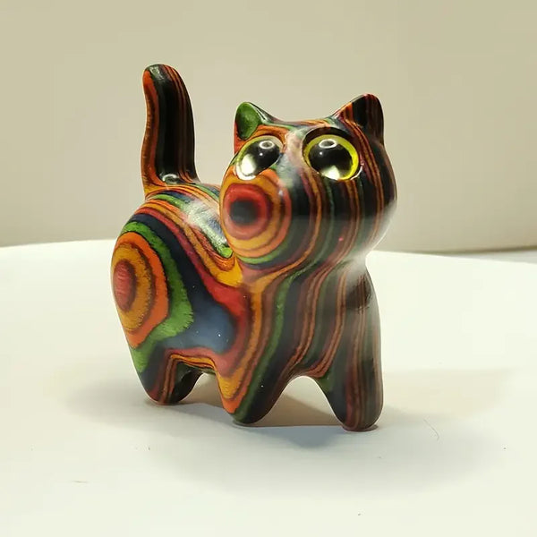 Painted Mini Wooden Kitten