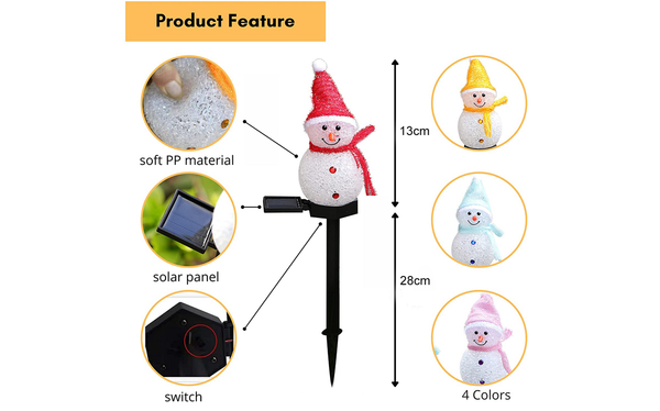 Outdoor Led Solar Light Snowman