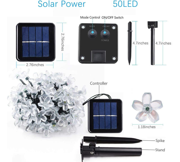 Flower Design Christmas Solar String Lights