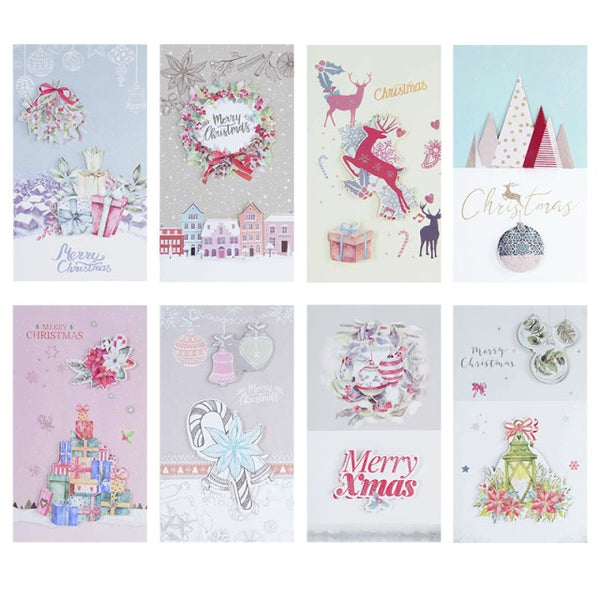 8pcs Christmas Greeting Cards with Envelope