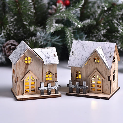 Decorative LED Light Wooden Cabin