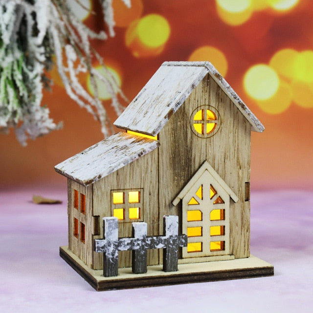 Decorative LED Light Wooden Cabin